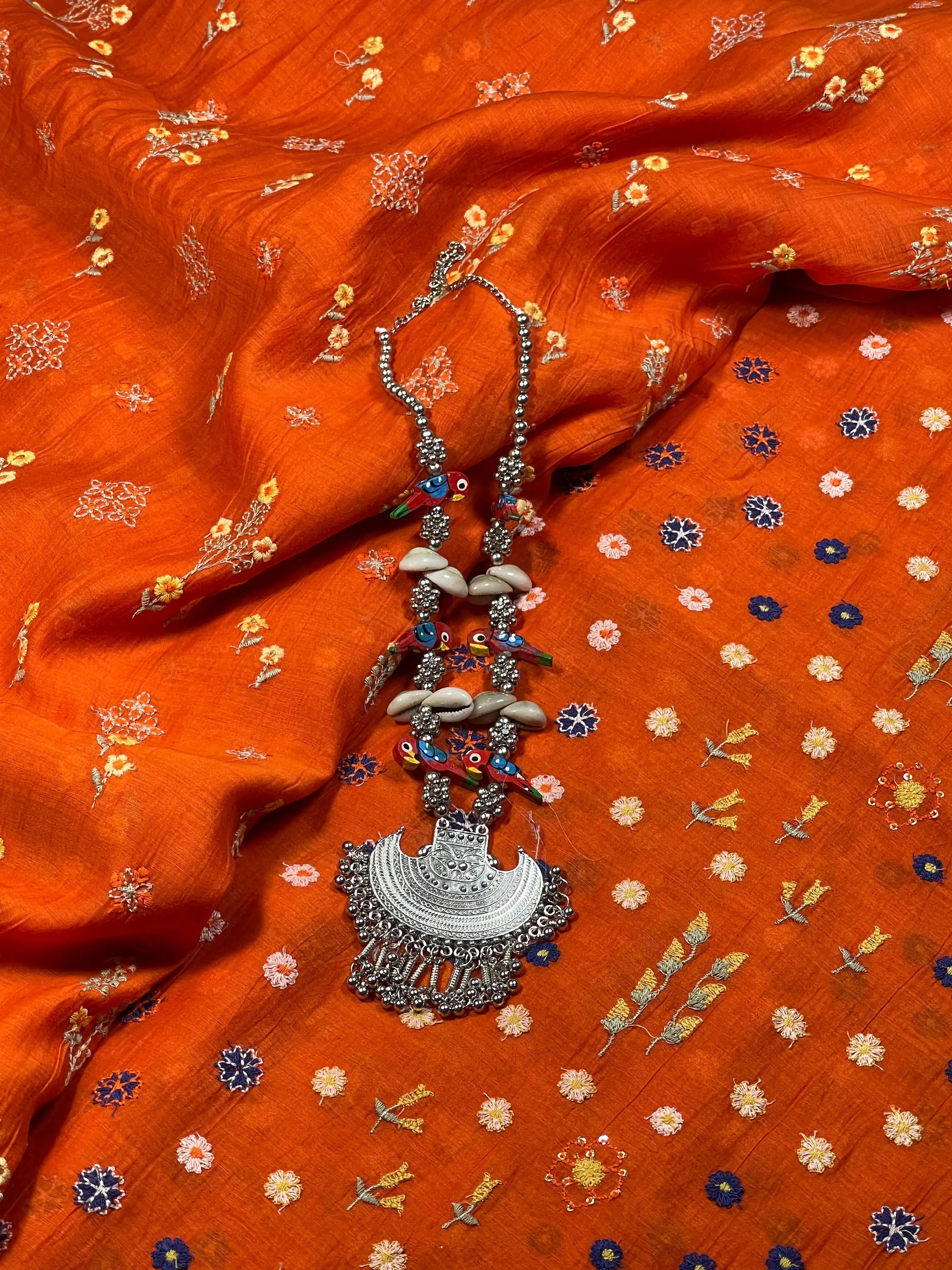 Chanderi Multi Color Embroidery